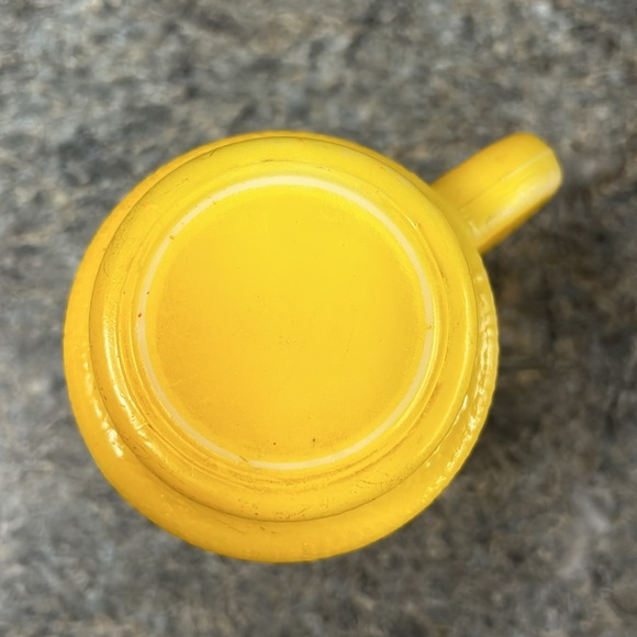 Vintage Glass Lemon Peel Coffee Cup Mug Bright Yellow Tall Large Handle - Picture 5 of 8